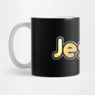 Shiny black and Gold JESUS word ver9 Mug